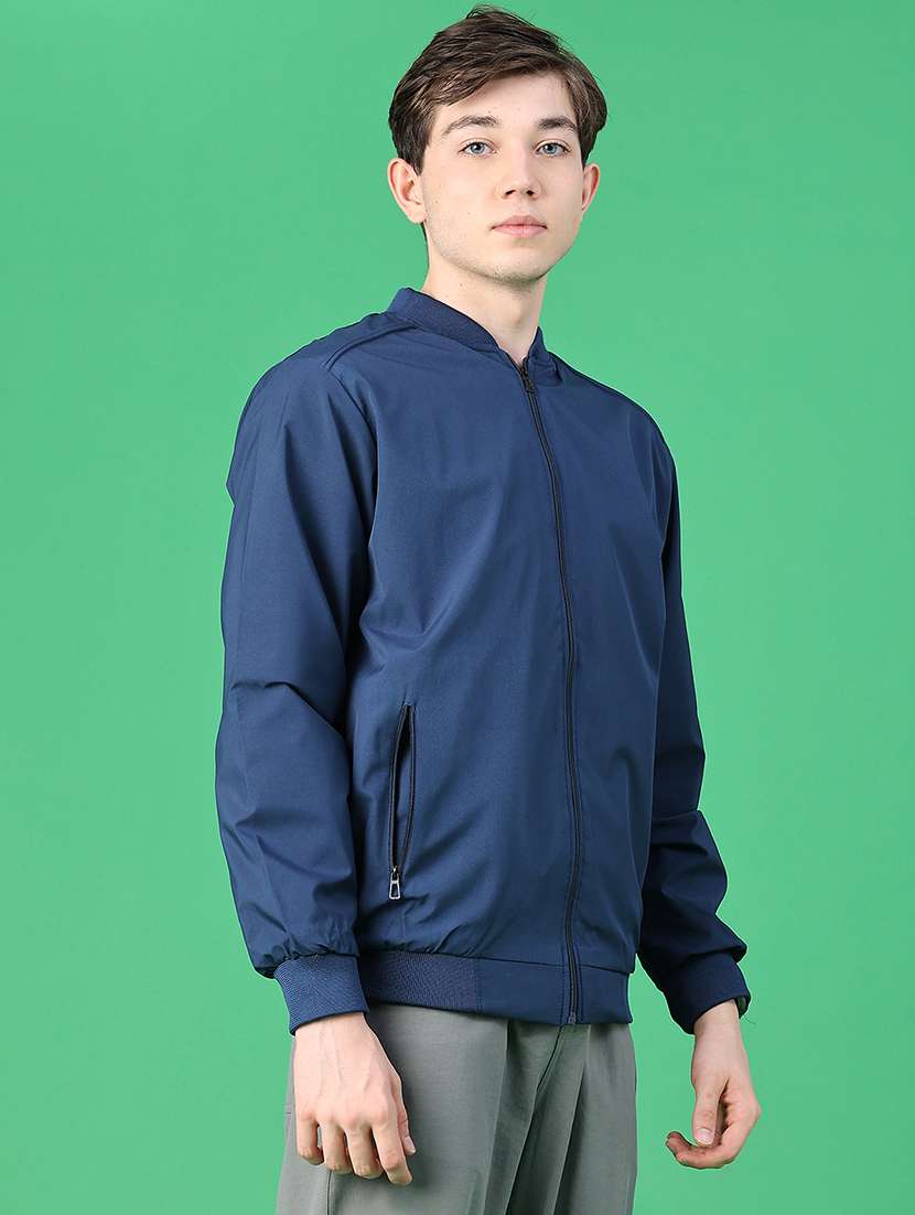 Men Solid Long Sleeve Lightweight Bomber Jacket - 22574874 -  Standard Image - 3