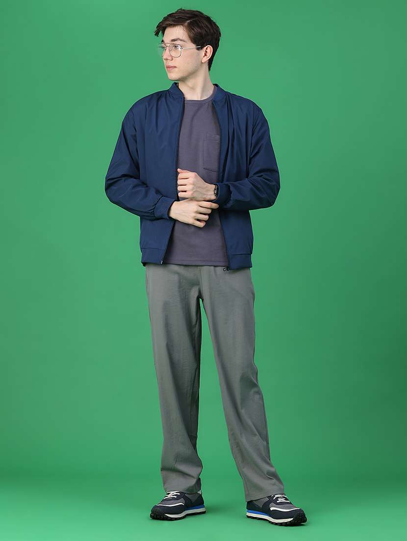 Men Solid Long Sleeve Lightweight Bomber Jacket - 22574874 -  Standard Image - 5