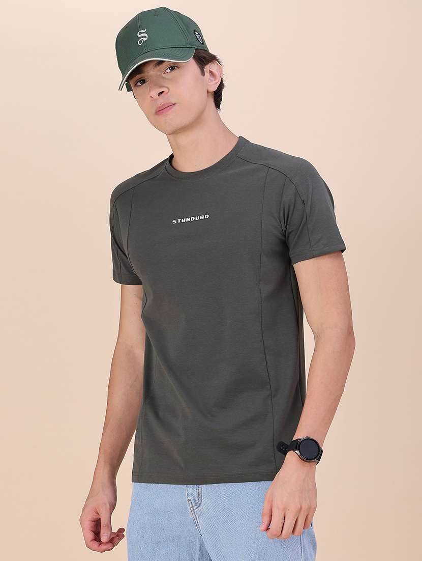 men typographic short sleeve slim fit t-shirt