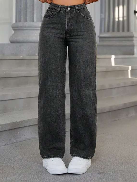 women washed high rise traight jeans - 22575157 -  Standard Image - 3