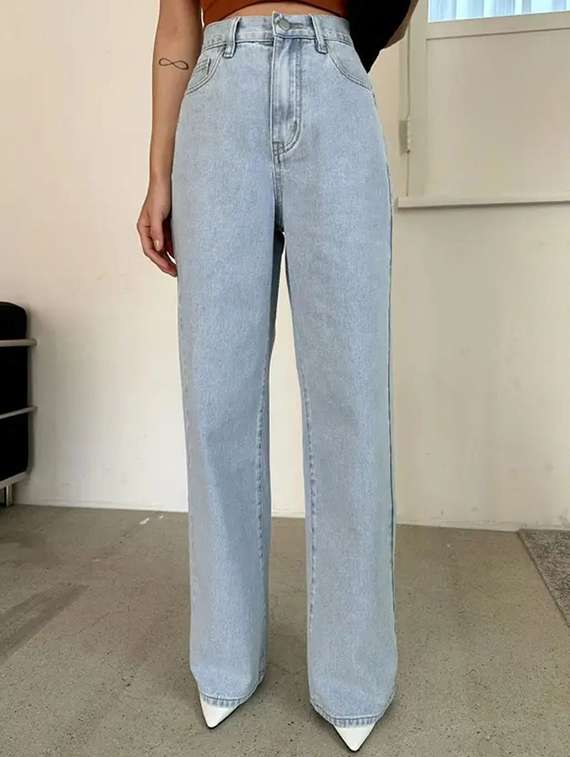 Women Washed Mid Rise Wide Leg Jeans - 22575227 -  Standard Image - 3