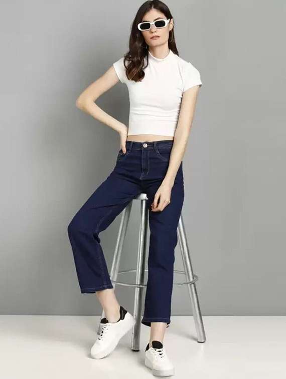 women solid mid rise straight jeans - 22575327 -  Standard Image - 3