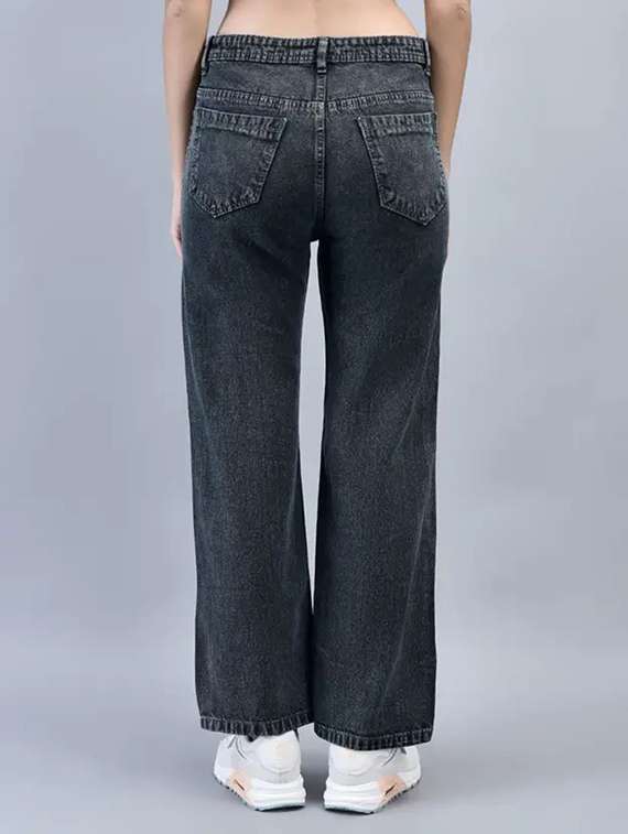 women washed mid rise straight jeans - 22575404 -  Standard Image - 3