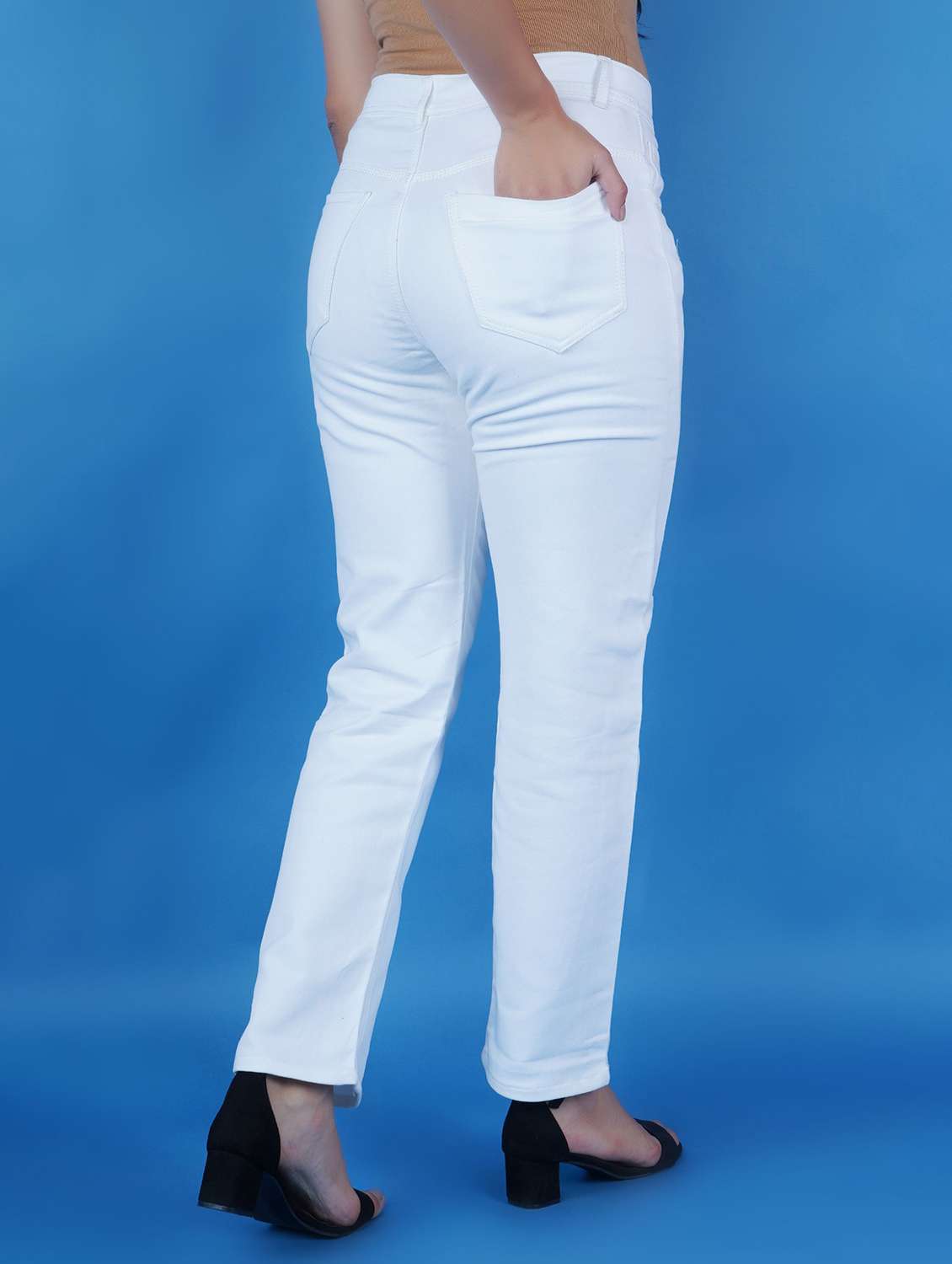 women solid mid rise straight jeans - 22575442 -  Standard Image - 3
