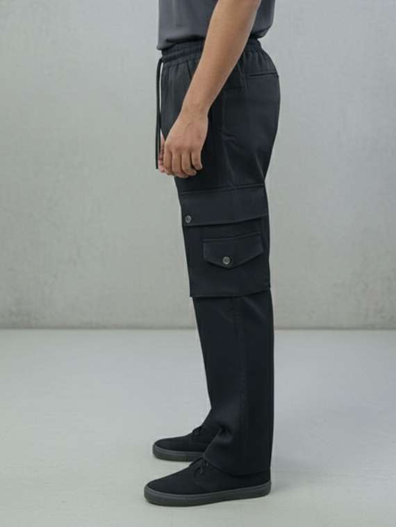 men solid mid rise cargo pant - 22575450 -  Standard Image - 3