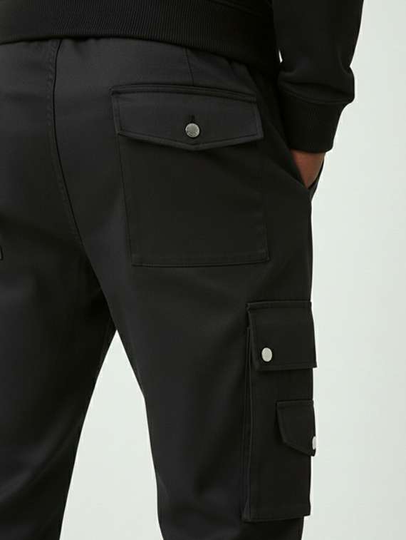 men solid mid rise cargo pant - 22575459 -  Standard Image - 3