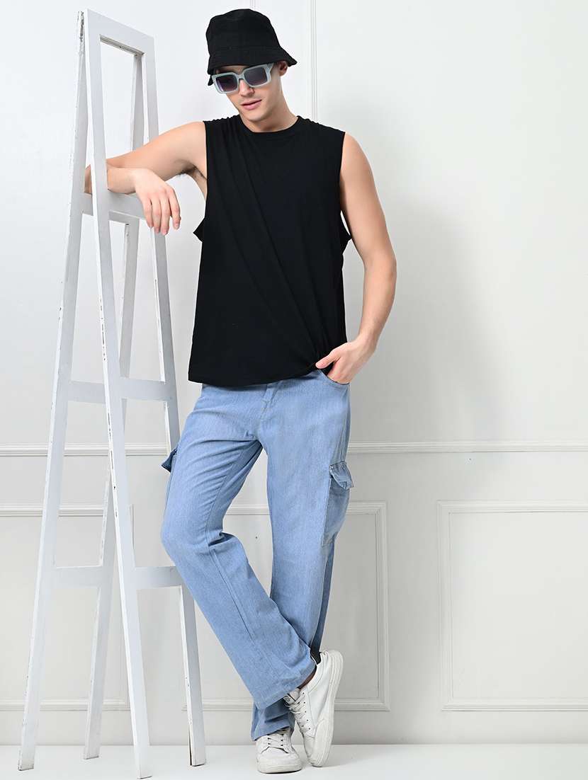 men washed mid rise cargo jeans - 22575460 -  Standard Image - 3