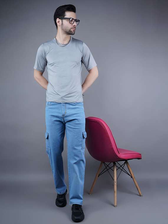 men solid mid rise cargo jeans - 22575481 -  Standard Image - 3