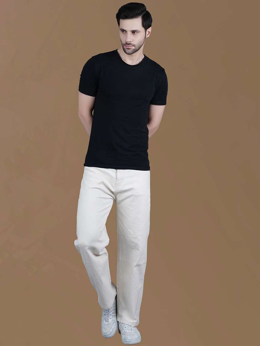 men solid mid rise straight jeans - 22575581 -  Standard Image - 3