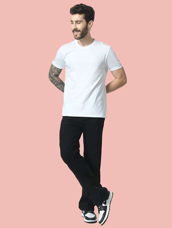 men solid mid rise straight jeans - 22575964 -  Standard Image - 3