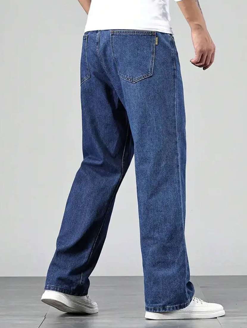men solid mid rise straight jeans - 22575989 -  Standard Image - 3