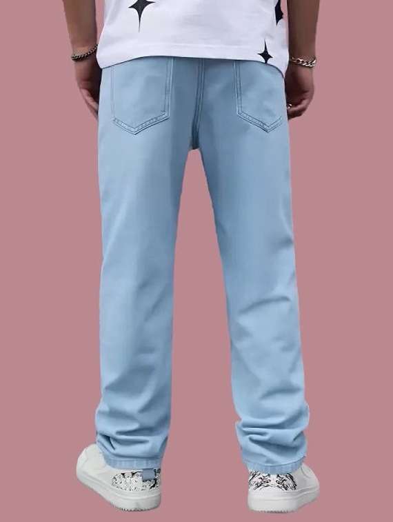 men solid mid rise straight jeans - 22576031 -  Standard Image - 3