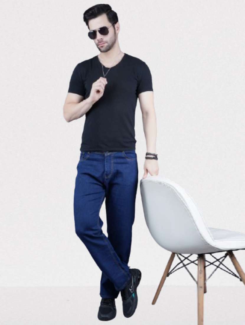 Men Solid Mid Rise Straight Jeans - 22576071 -  Standard Image - 3