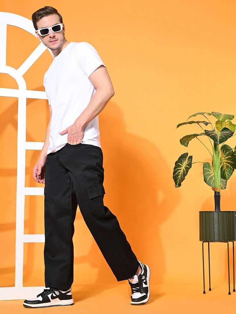men solid mid rise cargo jeans - 22576081 -  Standard Image - 3