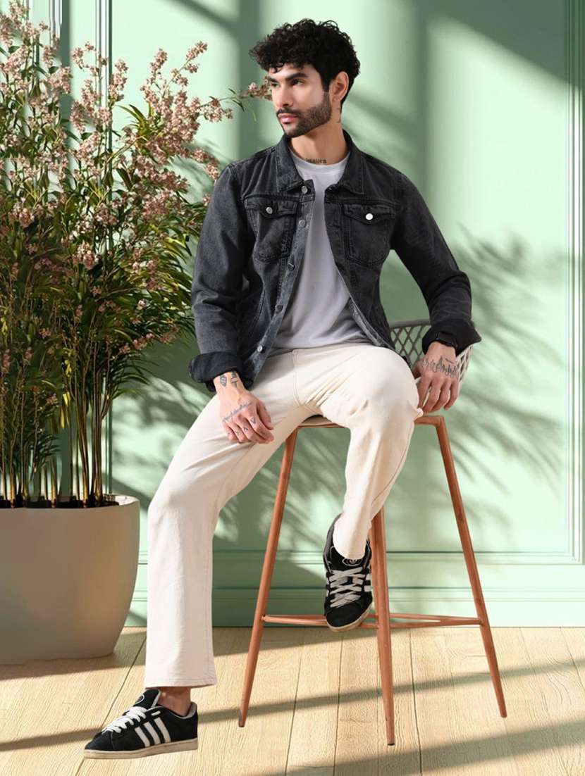 men washed long sleeves regular fit denim jacket - 22576104 -  Standard Image - 3