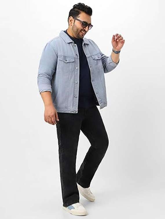 Men Solid Long Sleeves Regular Fit Denim Jacket - 22576119 -  Standard Image - 3