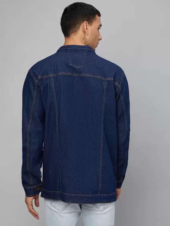 Men Solid Long Sleeves Denim Jacket - 22576125 -  Standard Image - 3