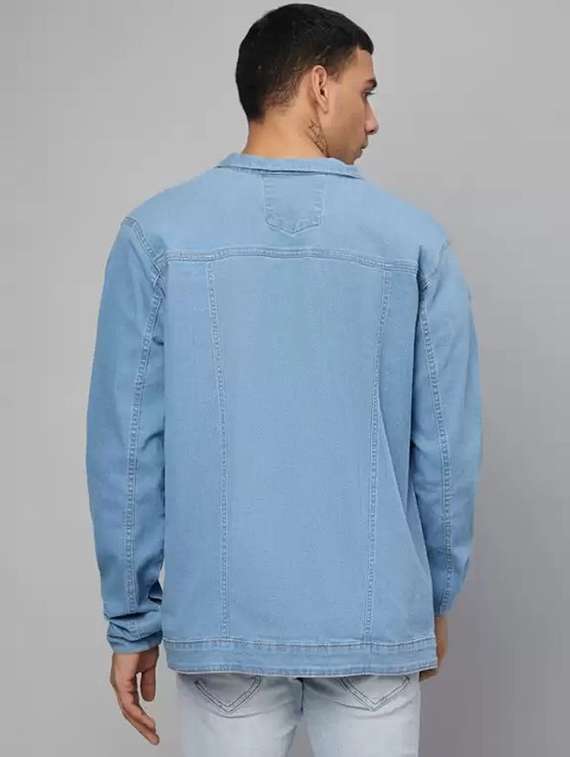 Men Solid Long Sleeves Denim Jacket - 22576133 -  Standard Image - 3