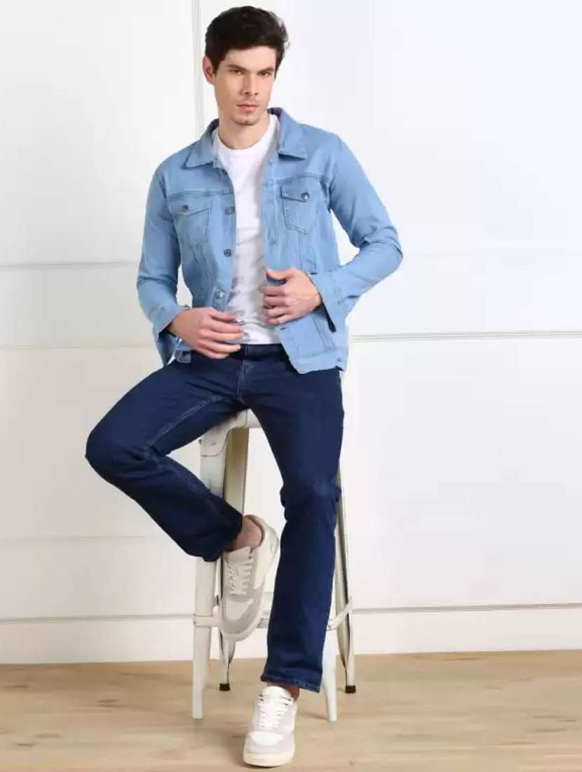 Men Solid Long Sleeves Denim Jacket - 22576134 -  Standard Image - 3