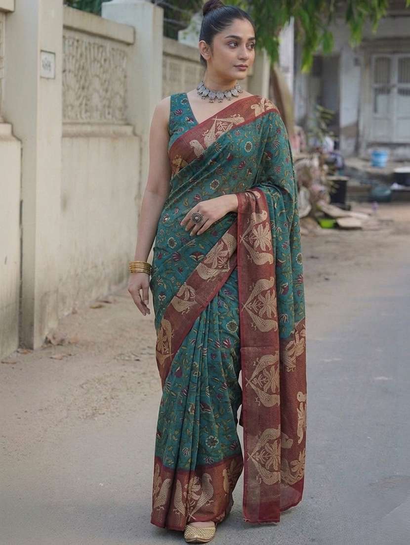 women printed bordered saree with blouse - 22576663 -  Standard Image - 3