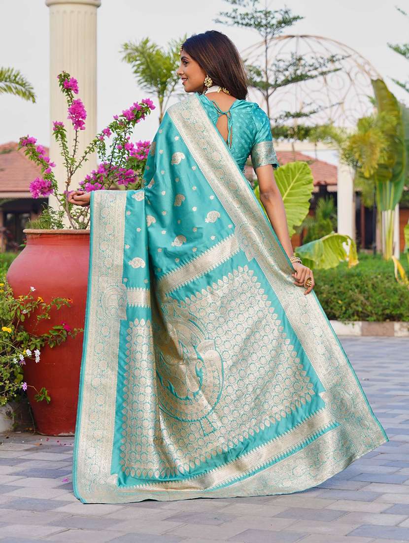 women self design banarasi saree with blouse - 22576741 -  Standard Image - 3