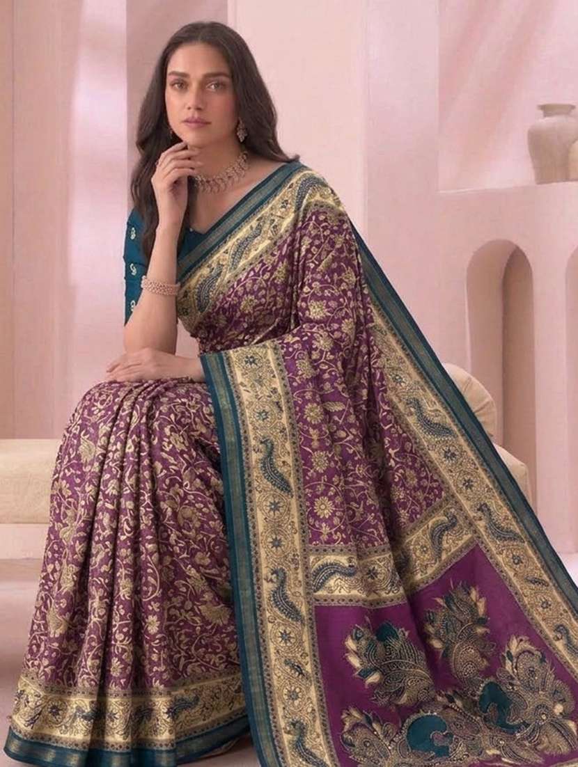 women printed casual wear saree with blouse - 22576799 -  Standard Image - 3