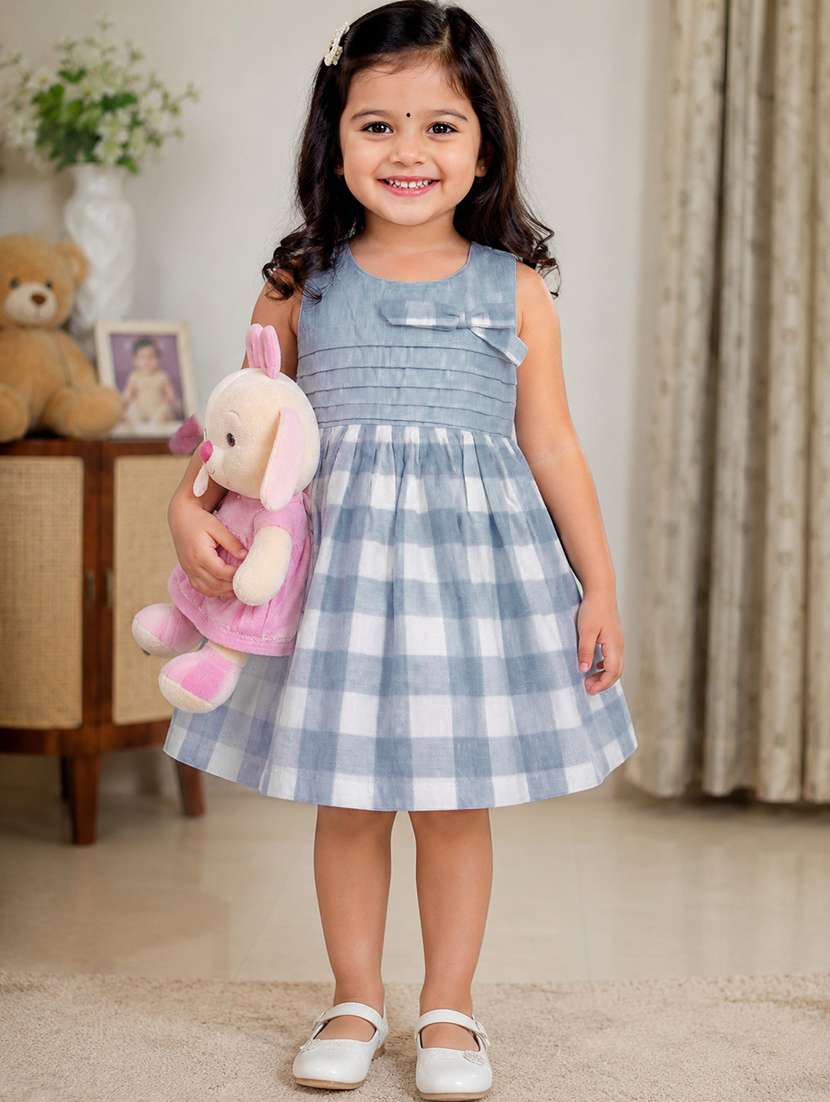 girls printed round neck frock