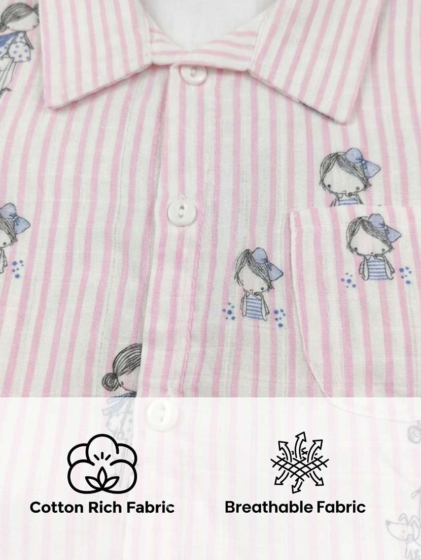 girls printed collared neck frock - 22576817 -  Standard Image - 3