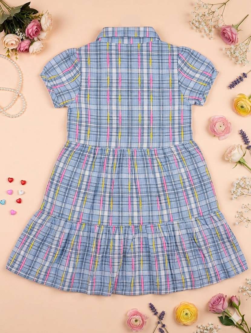girls printed collared tiered frock - 22576821 -  Standard Image - 3