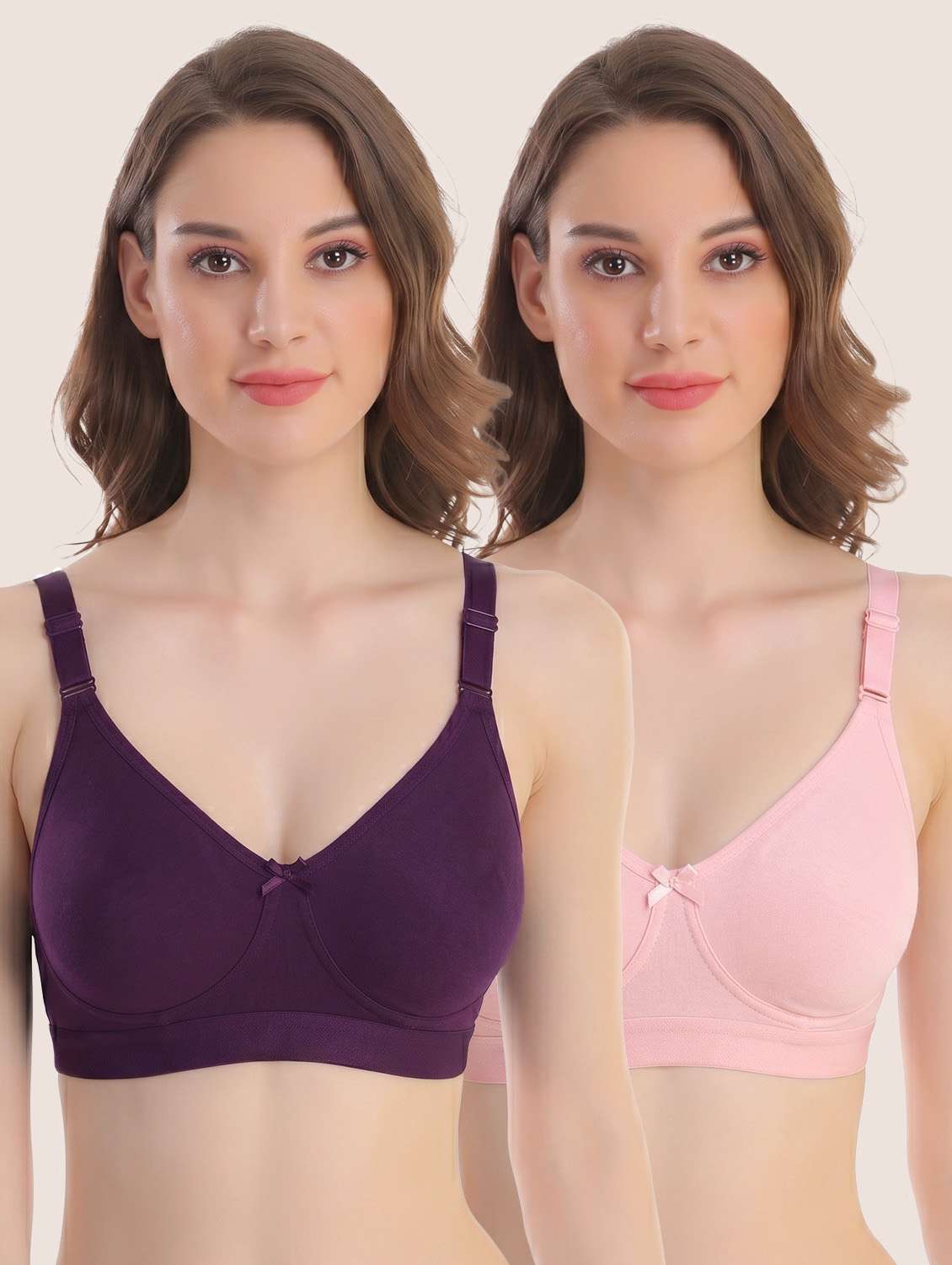 women pack of 2 solid full coverage minimizer bra