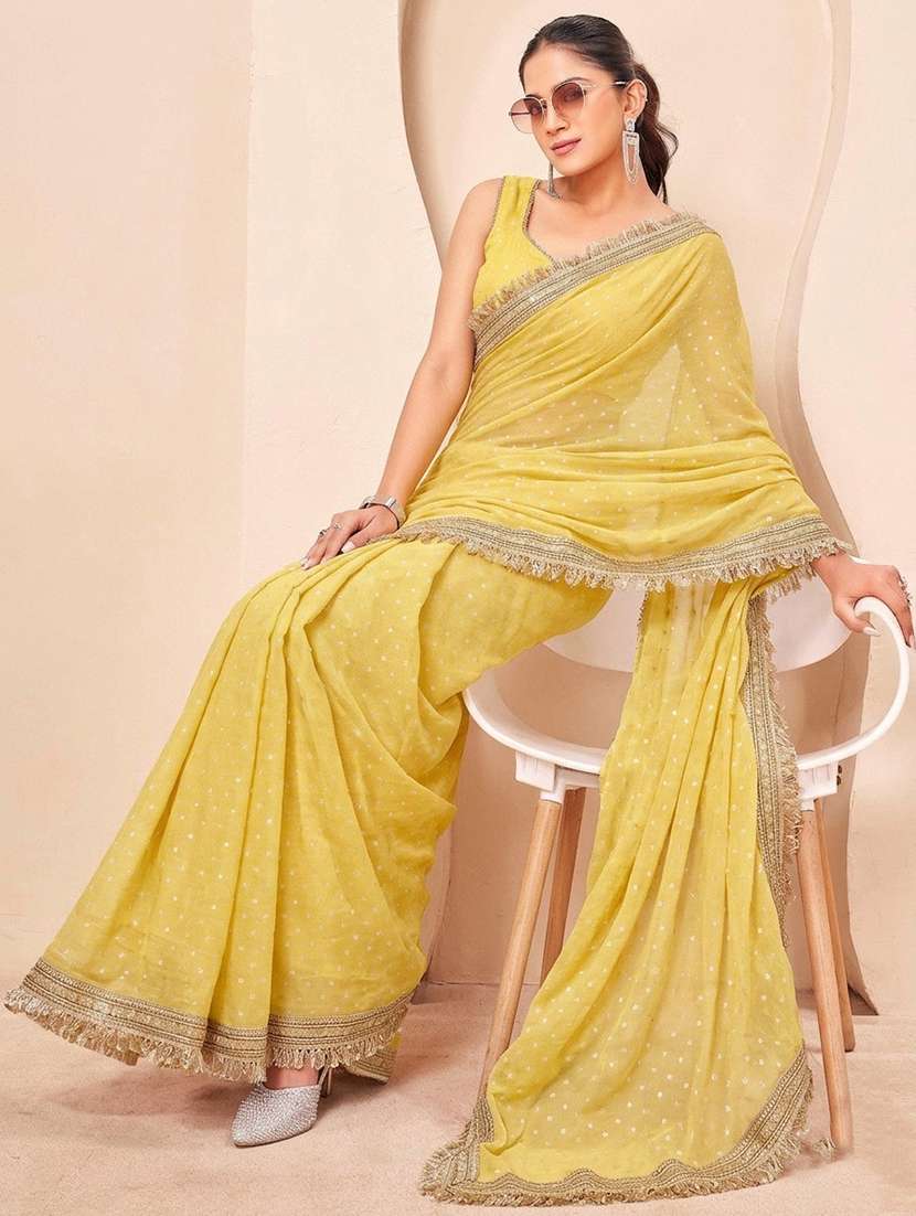 women self design bordered saree with blouse - 22576857 -  Standard Image - 3