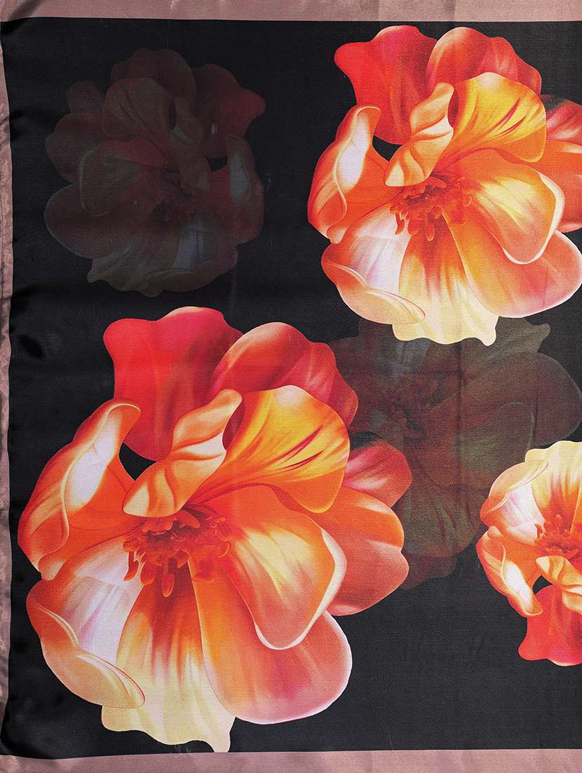 orange silk blend printed saree with blouse - 22576865 -  Standard Image - 5