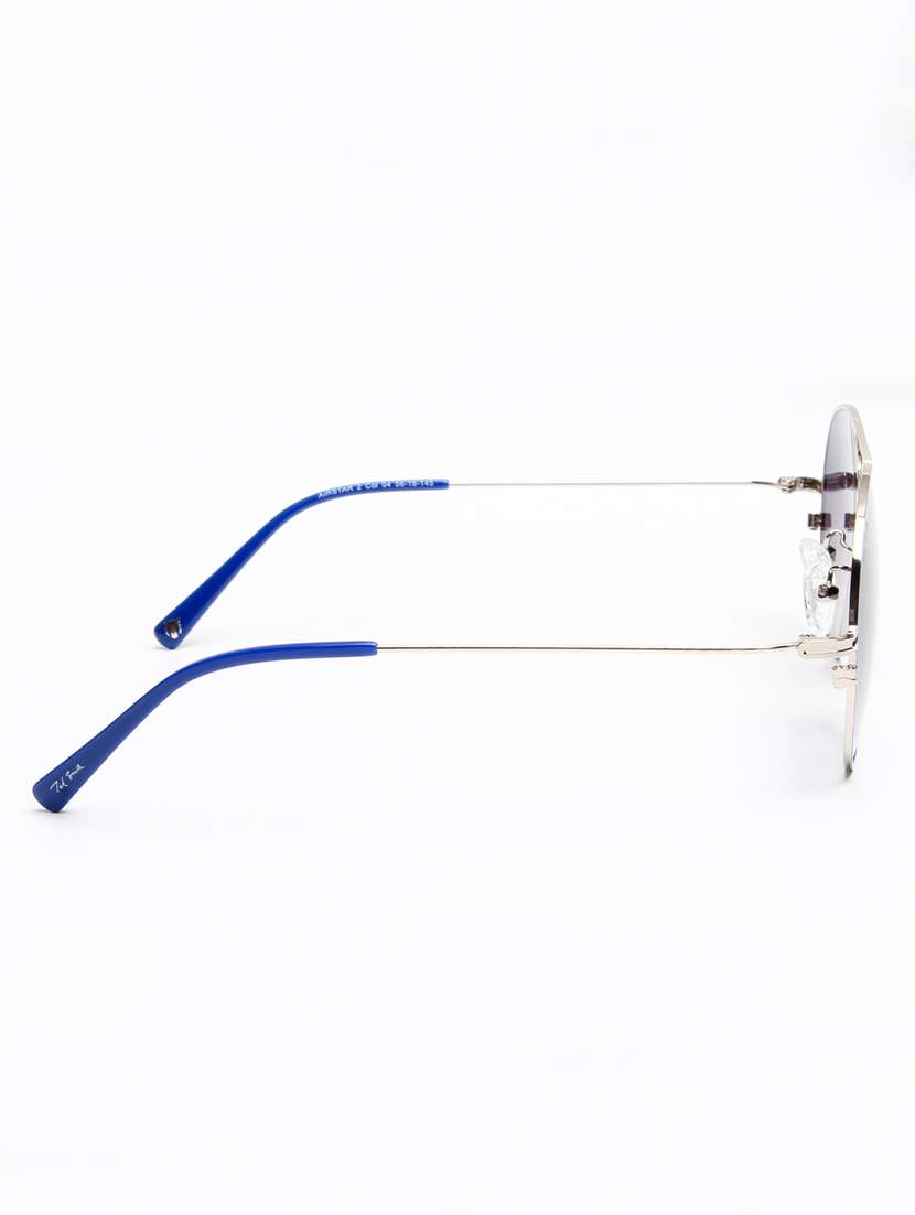 ted smith unisex aviator silver-blue-grey graded metal sunglasses with polarised lens - 22576919 -  Standard Image - 5