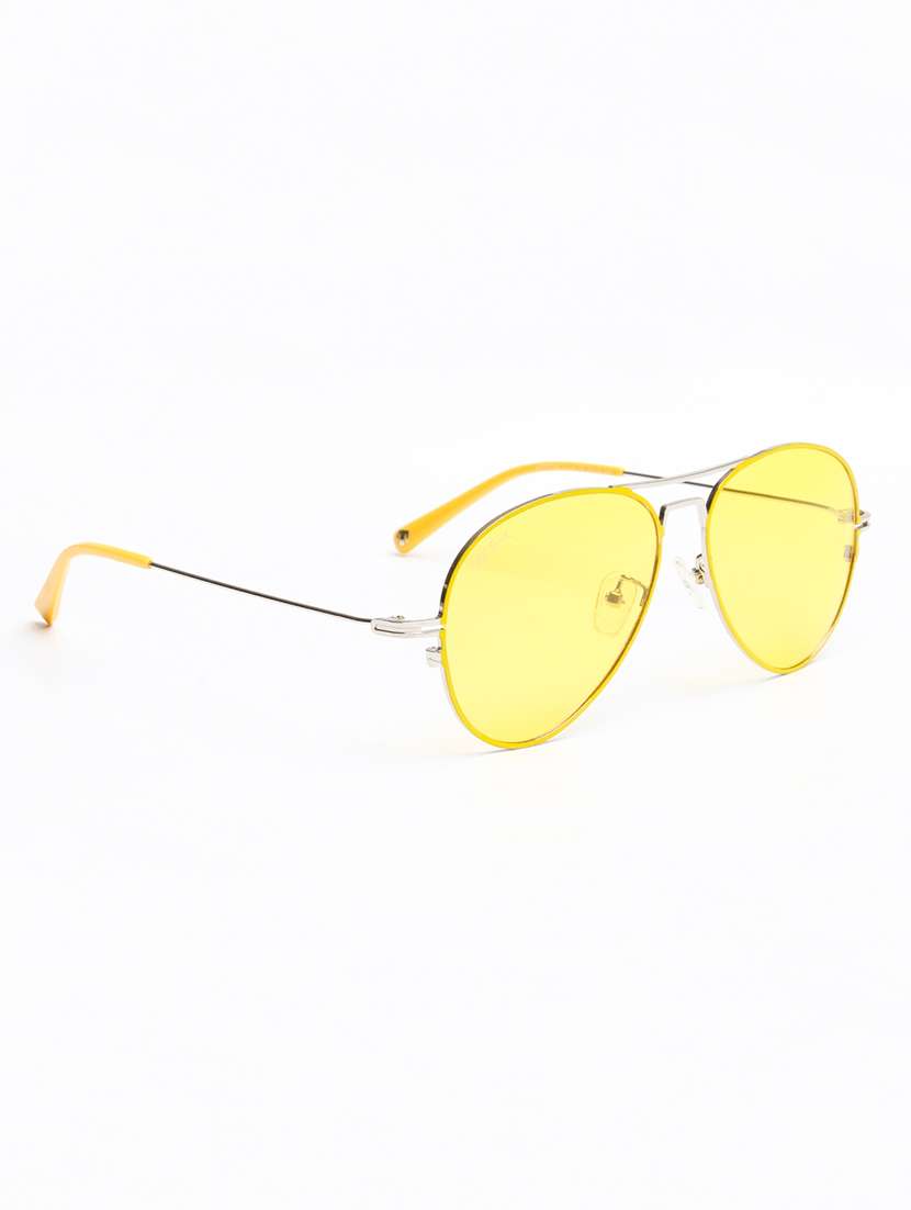 ted smith unisex aviator silver-yellow-yellow metal sunglasses with polarised lens - 22576920 -  Standard Image - 3