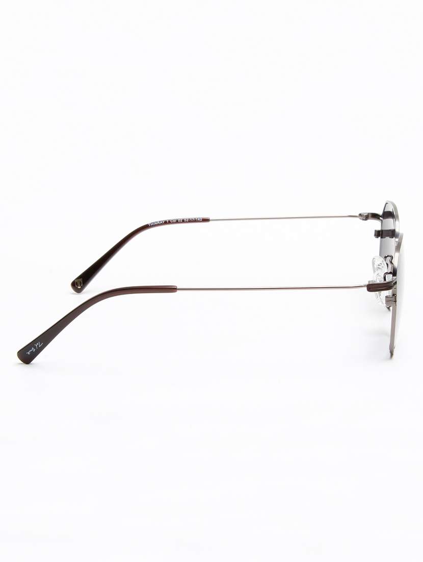 ted smith unisex wayfarer gunmetal-black metal sunglasses with polarised lens - 22576924 -  Standard Image - 5