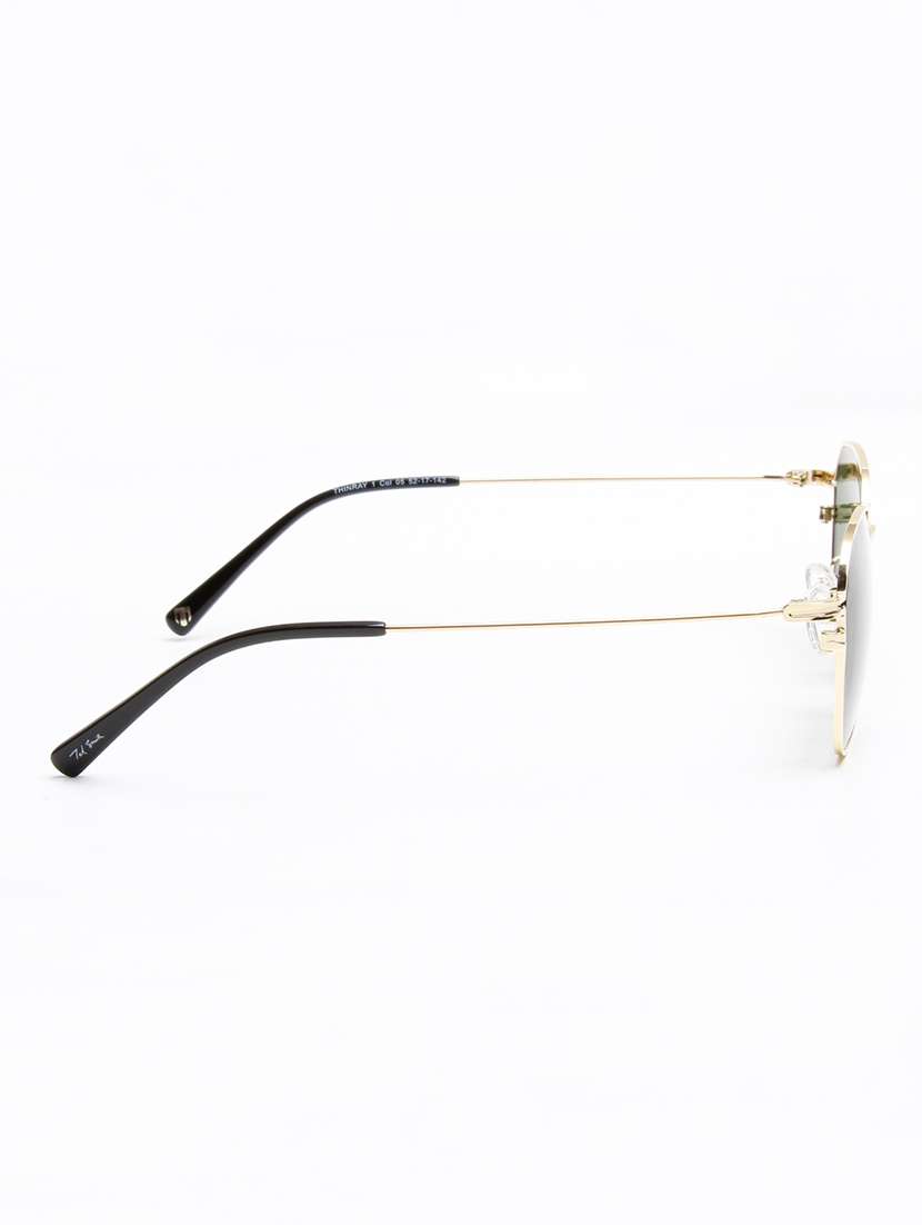 ted smith unisex wayfarer gold-green metal sunglasses with polarised lens - 22576926 -  Standard Image - 5