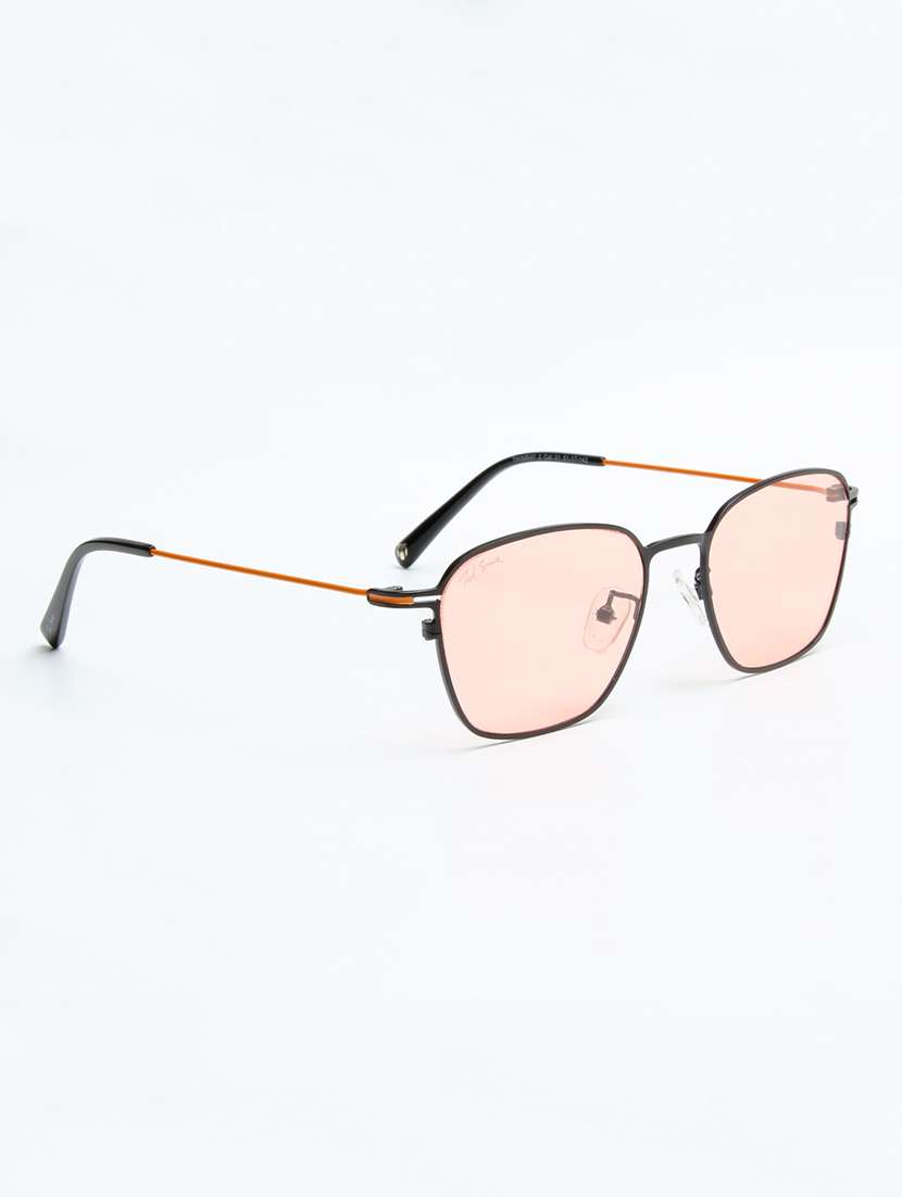 ted smith unisex wayfarer black-orange metal sunglasses with polarised lens - 22576927 -  Standard Image - 3