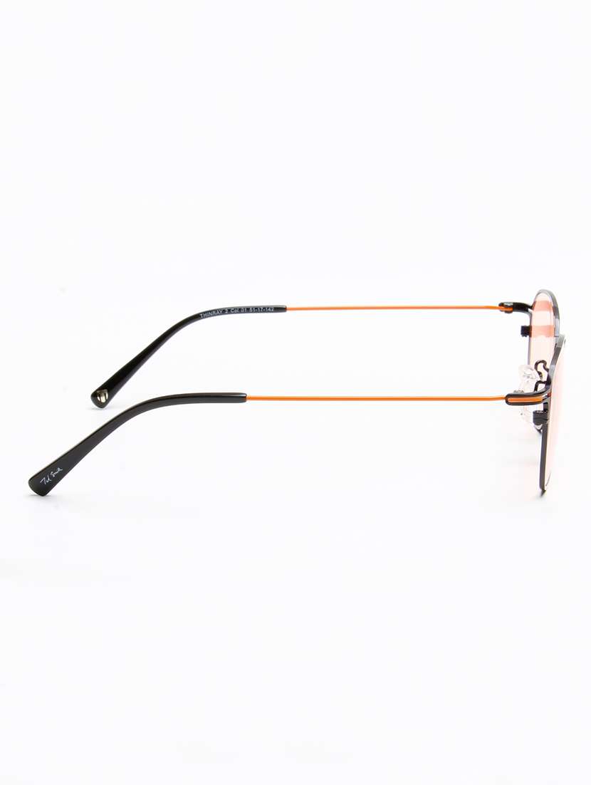 ted smith unisex wayfarer black-orange metal sunglasses with polarised lens - 22576927 -  Standard Image - 5