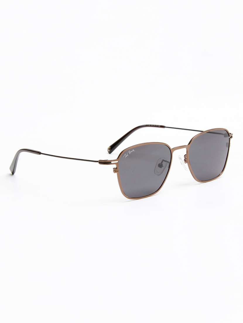 ted smith unisex wayfarer copper-black metal sunglasses with polarised lens - 22576929 -  Standard Image - 3