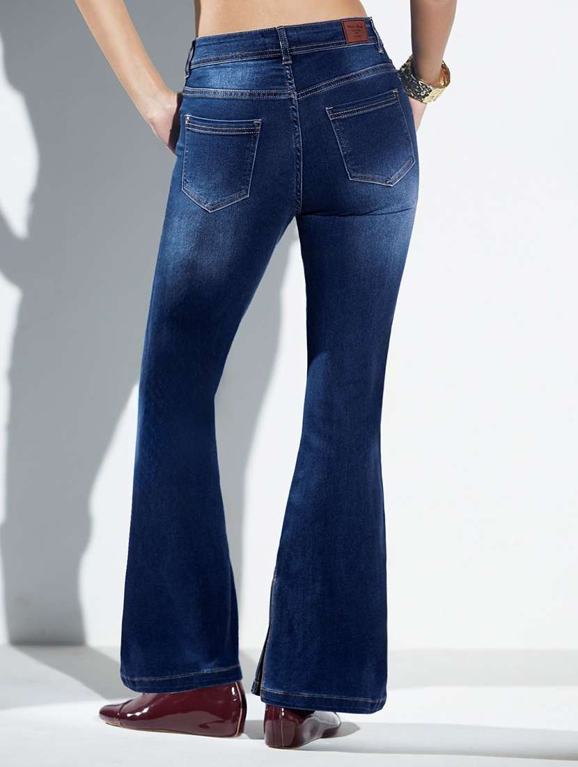 Women Washed High Rise Bootcut Jeans - 22576989 -  Standard Image - 3