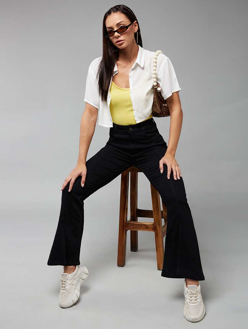 Women Solid High Rise Bootcut Jeans - 22577002 -  Standard Image - 5
