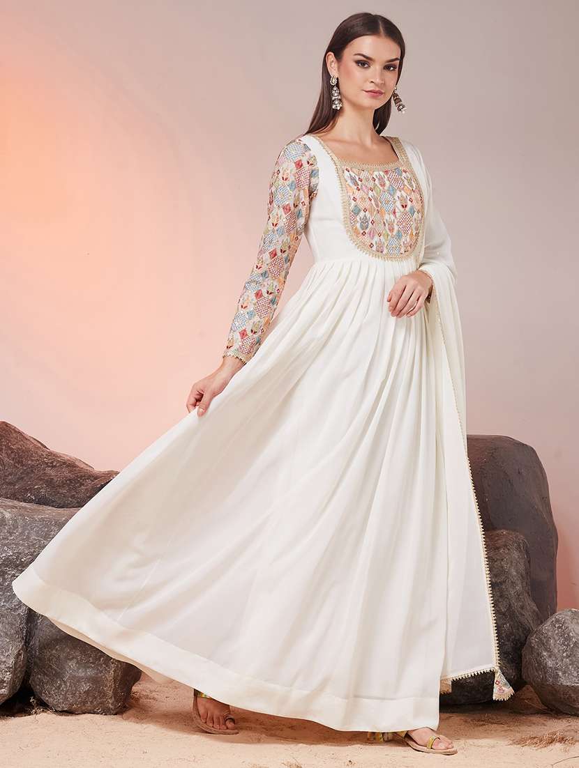 women embroidered long sleeves kurta dupatta set - 22577114 -  Standard Image - 3