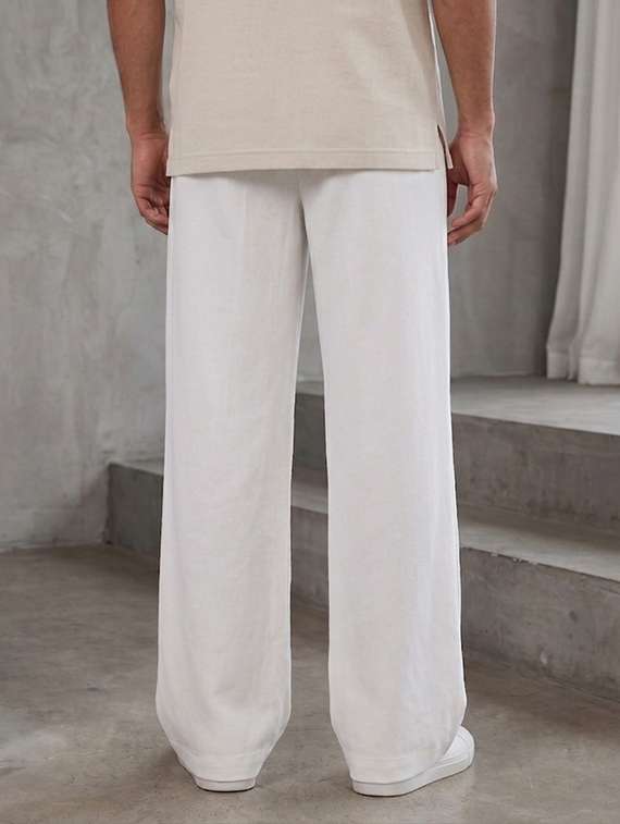 men solid mid rise flat front trouser - 22577181 -  Standard Image - 3