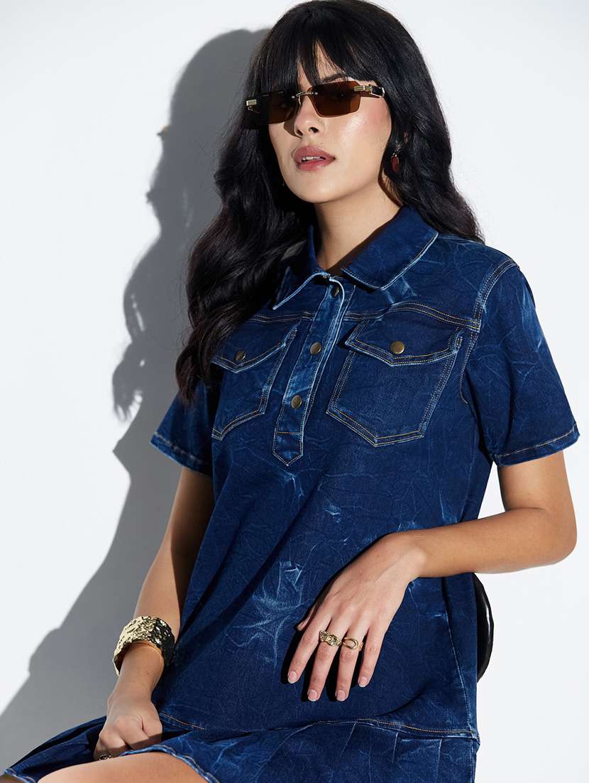 women solid short sleeves tiered dress