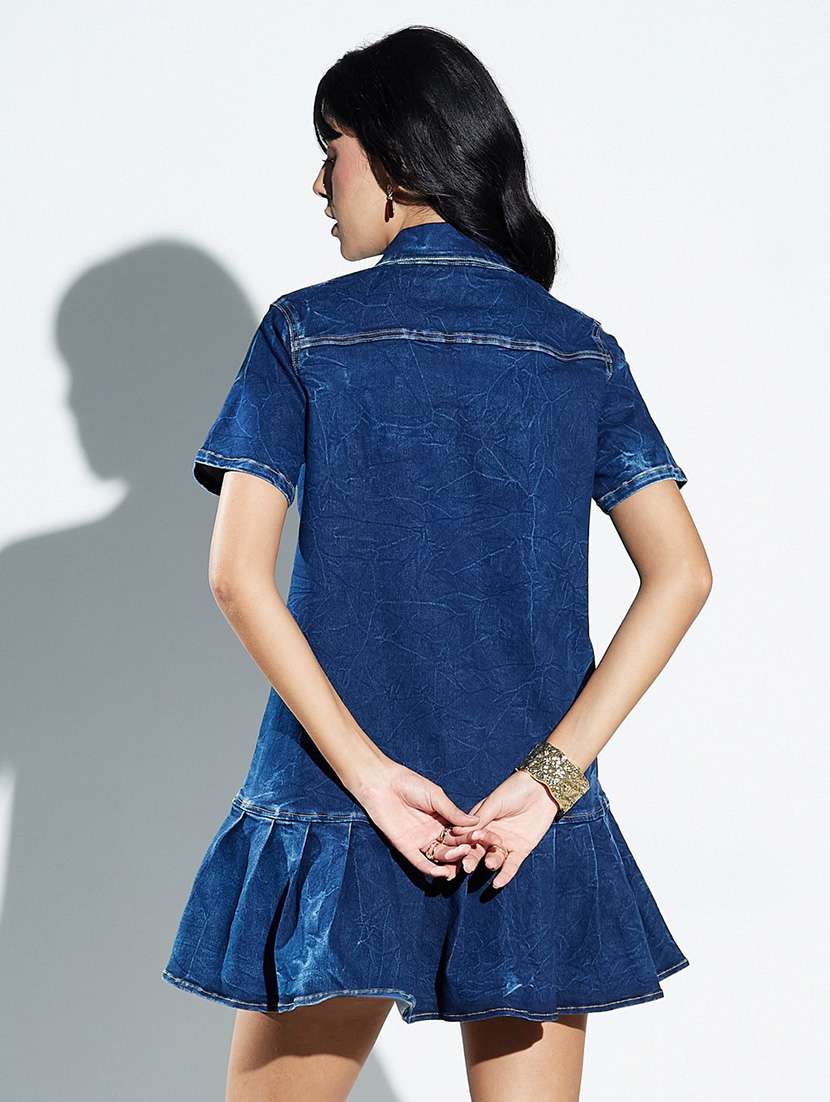 Women Solid Short Sleeves Tiered Dress - 22577202 -  Standard Image - 3