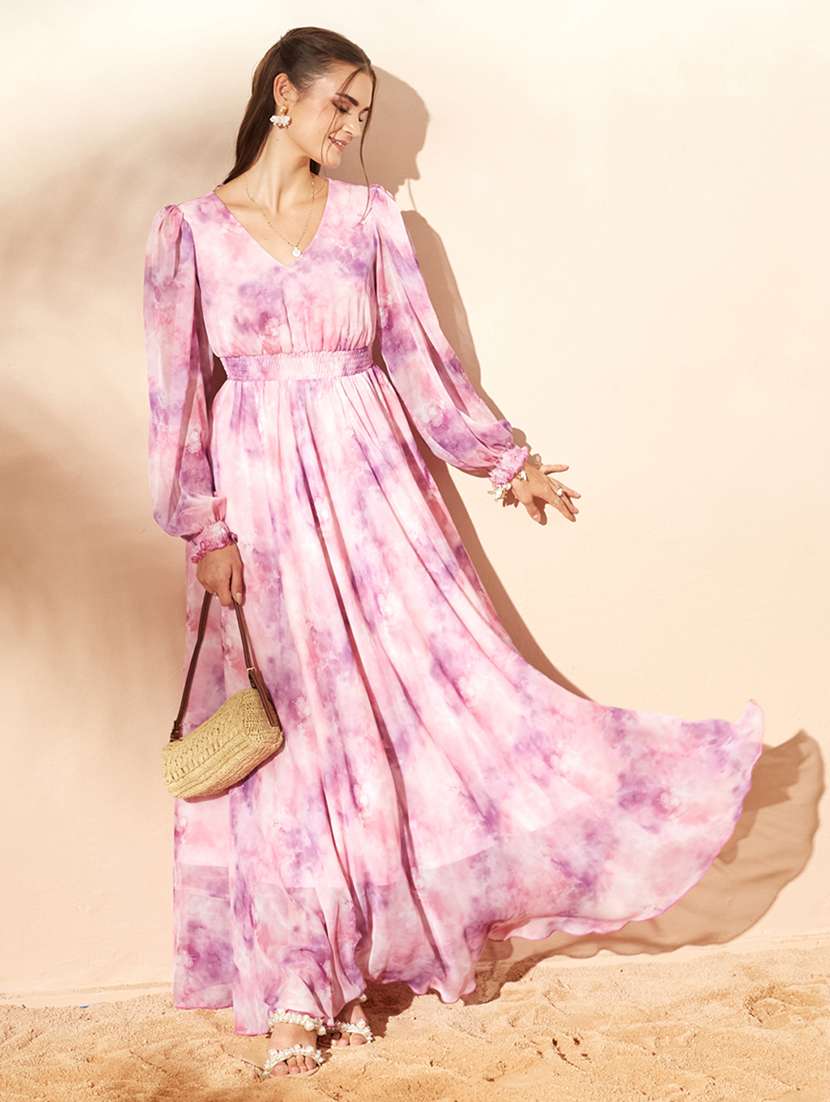 Women Printed Long Sleeves Fit And Flare Dress - 22577229 -  Standard Image - 5
