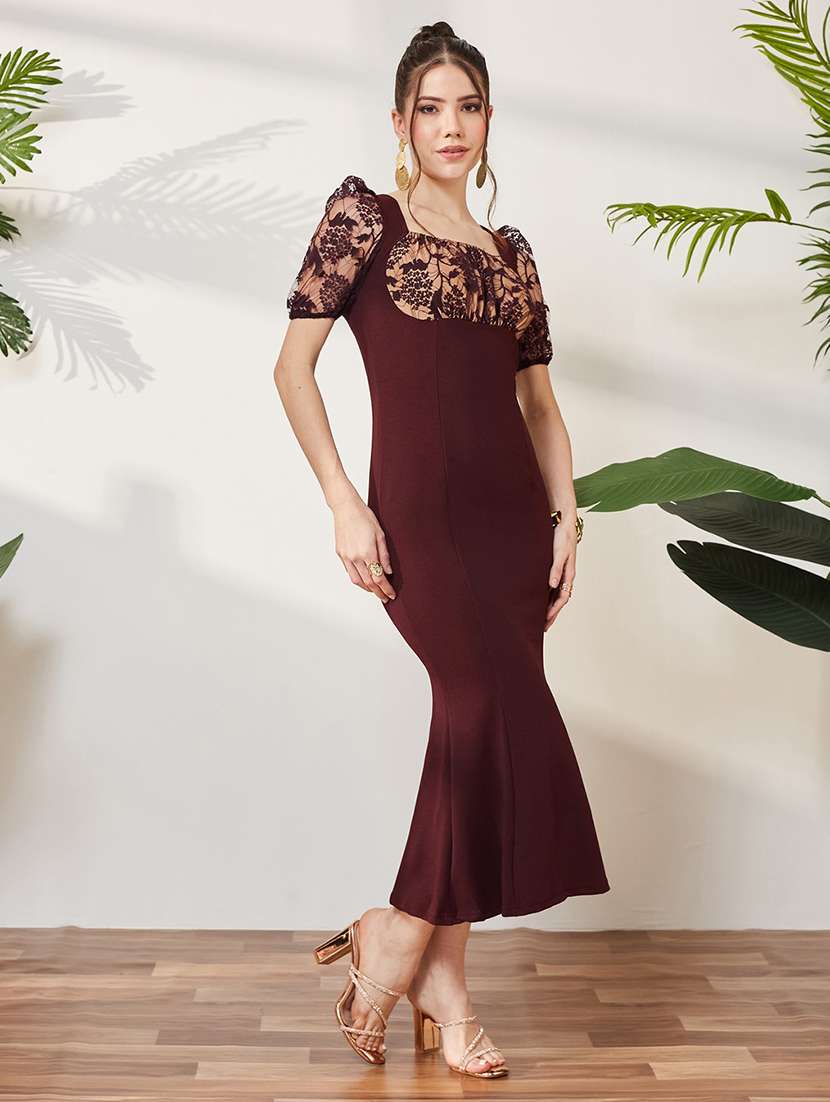 women self design short sleeves sheath dress - 22577252 -  Standard Image - 3