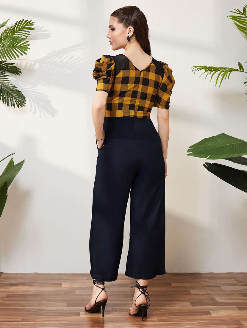 women printed puff sleeves full leg jumpsuit - 22577272 -  Standard Image - 3