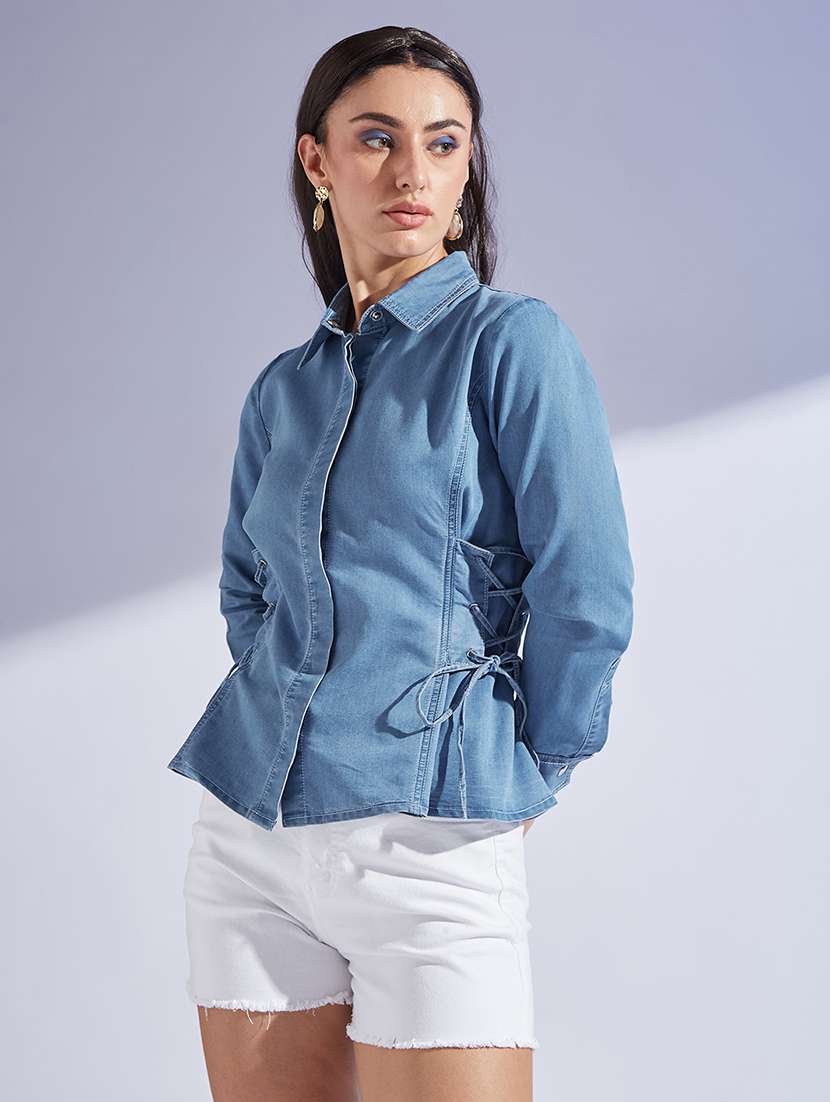 Women Solid Long Sleeves Regular Shirt - 22577311 -  Standard Image - 3