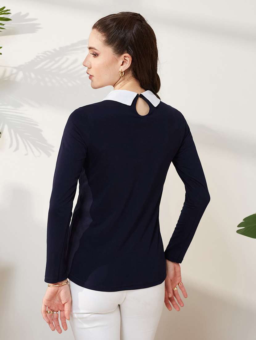 Women Solid Long Sleeves Regular Top - 22577318 -  Standard Image - 3